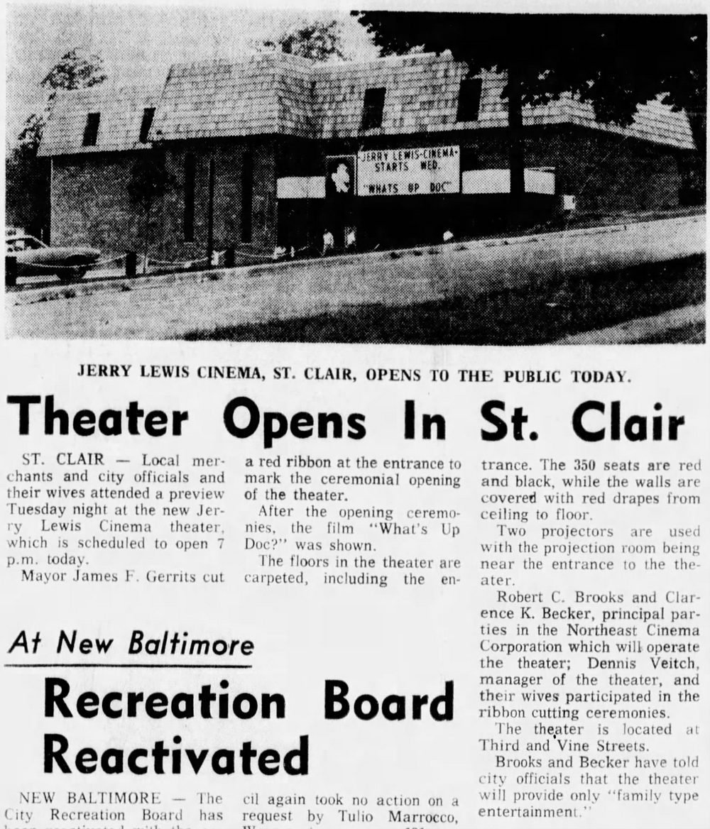 Riverview Cinema - Sept 13 1972 Article